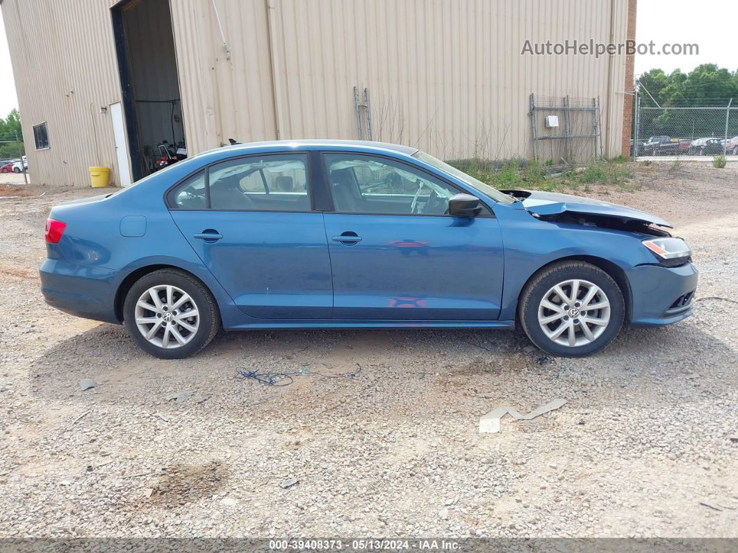 2015 Volkswagen Jetta 1.8t Se Blue vin: 3VWD17AJ2FM315657