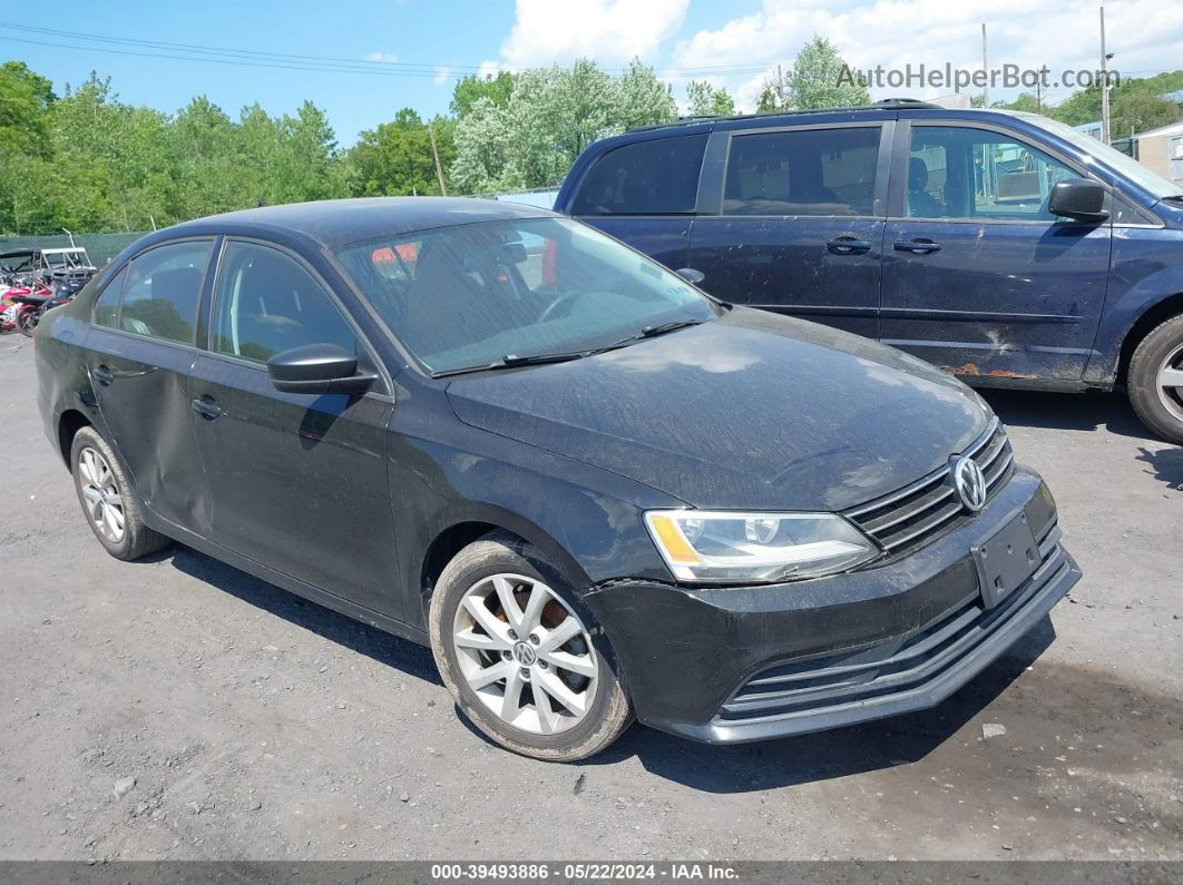 2015 Volkswagen Jetta 1.8t Se Black vin: 3VWD17AJ2FM348514