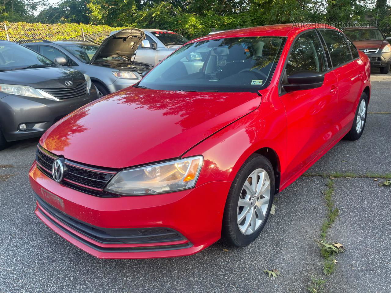 2015 Volkswagen Jetta Se Red vin: 3VWD17AJ2FM355625