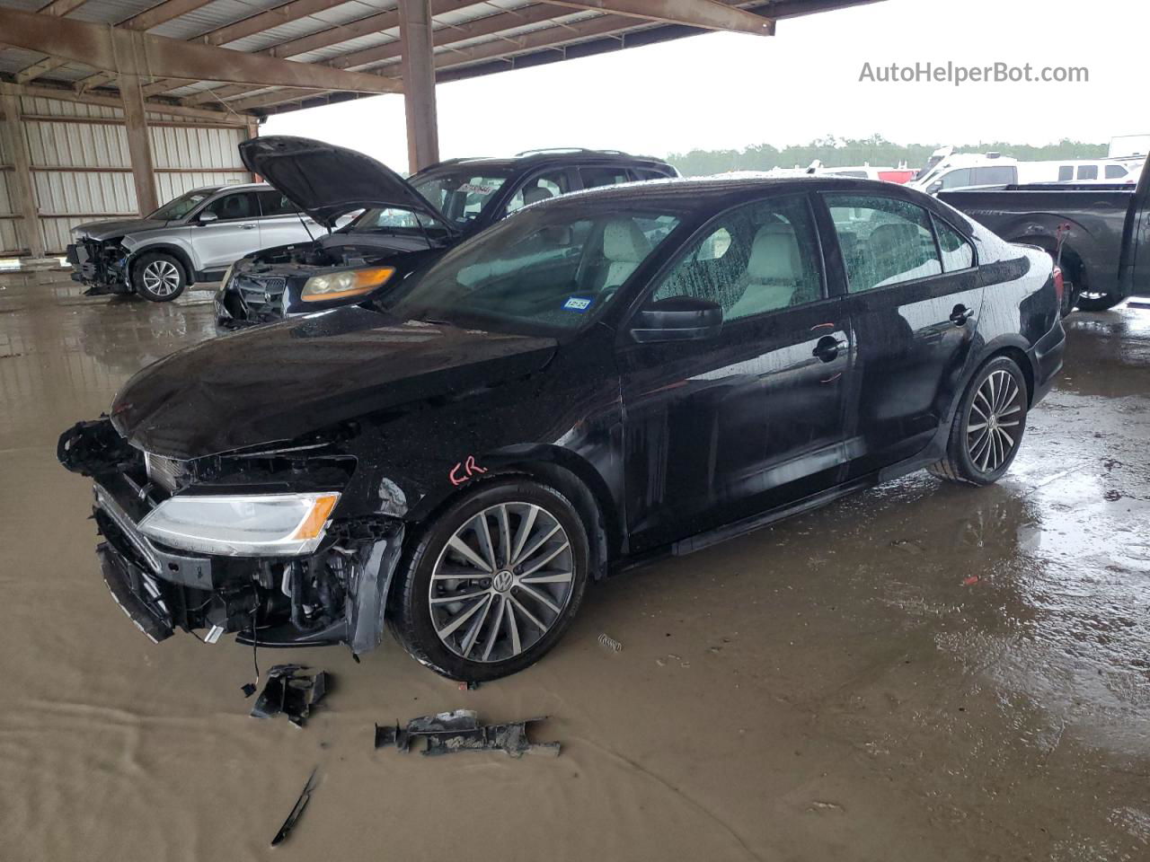 2016 Volkswagen Jetta Sport Black vin: 3VWD17AJ2GM271287