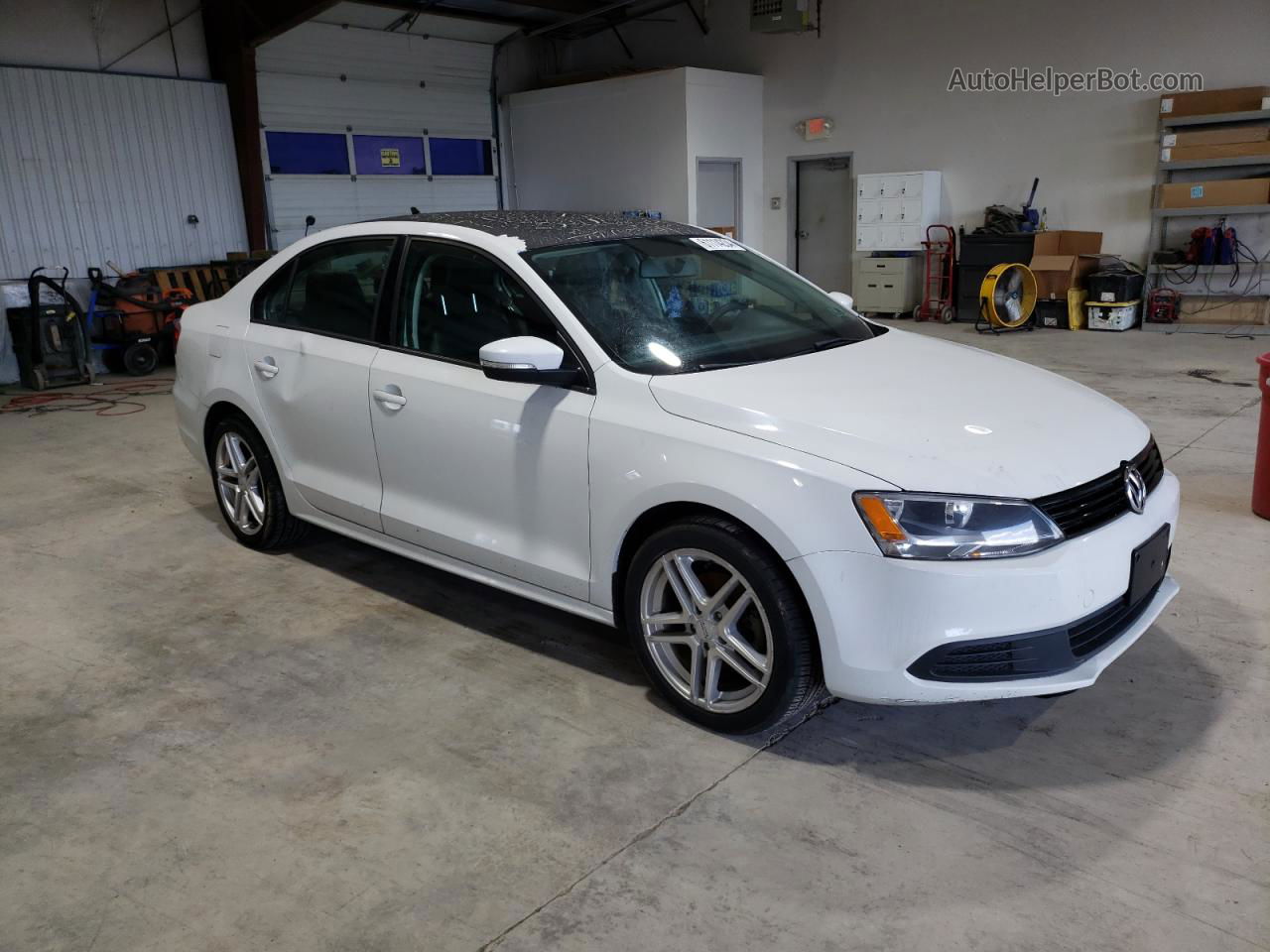 2014 Volkswagen Jetta Se White vin: 3VWD17AJ3EM281193