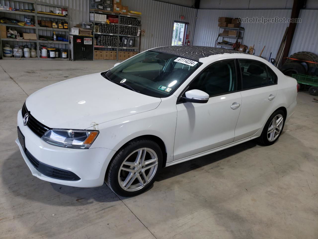 2014 Volkswagen Jetta Se White vin: 3VWD17AJ3EM281193