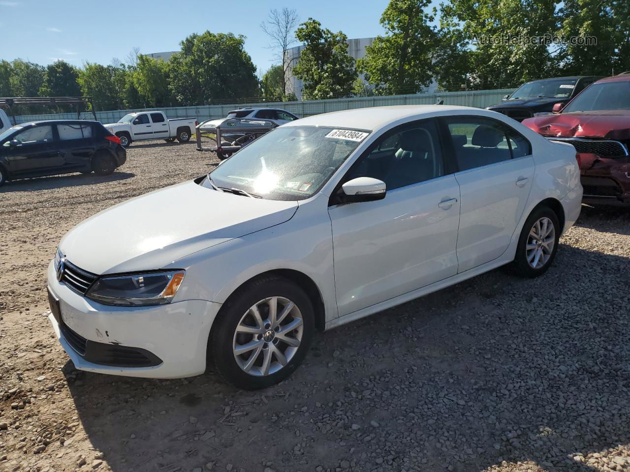 2014 Volkswagen Jetta Se White vin: 3VWD17AJ3EM304181