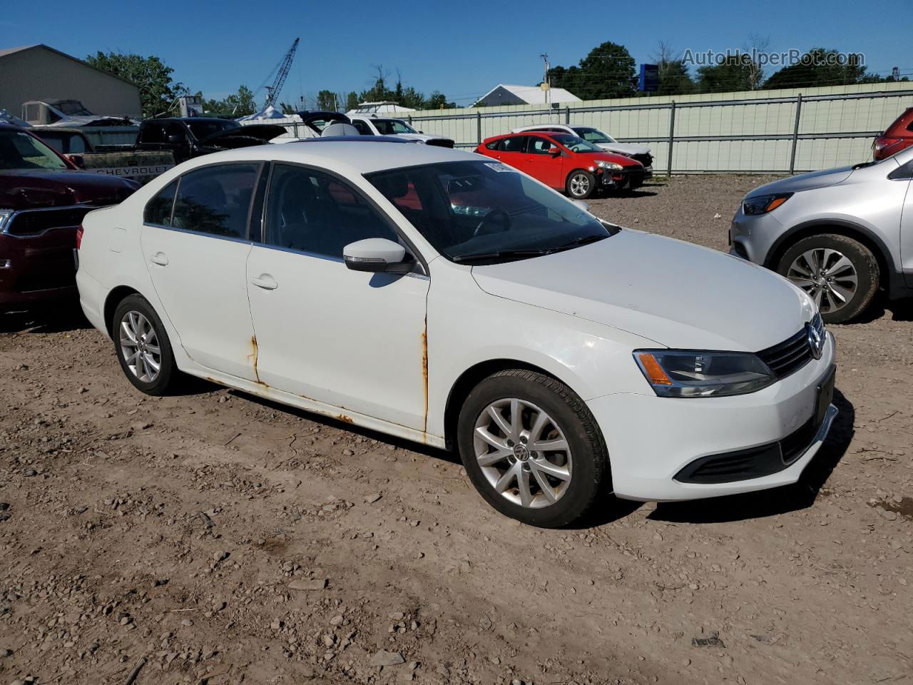 2014 Volkswagen Jetta Se White vin: 3VWD17AJ3EM304181