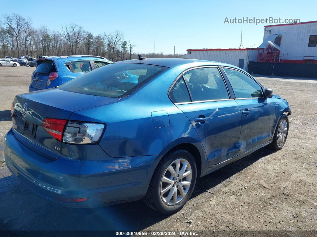 2015 Volkswagen Jetta 1.8t Se Синий vin: 3VWD17AJ3FM254173