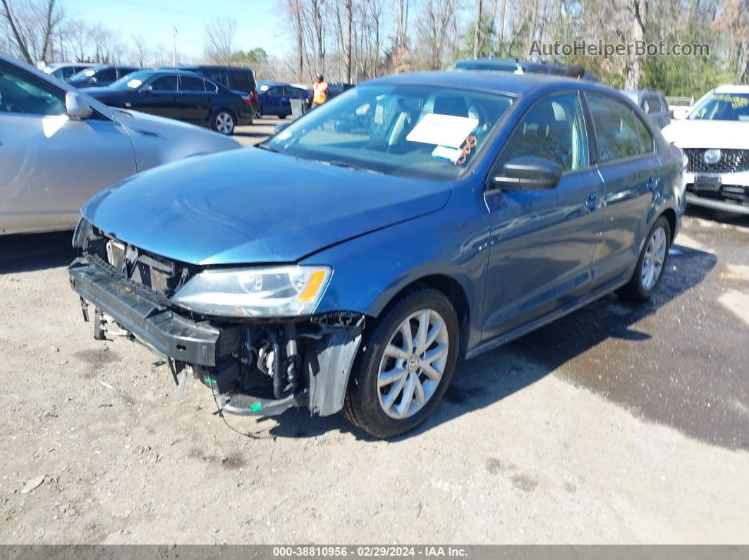 2015 Volkswagen Jetta 1.8t Se Blue vin: 3VWD17AJ3FM254173