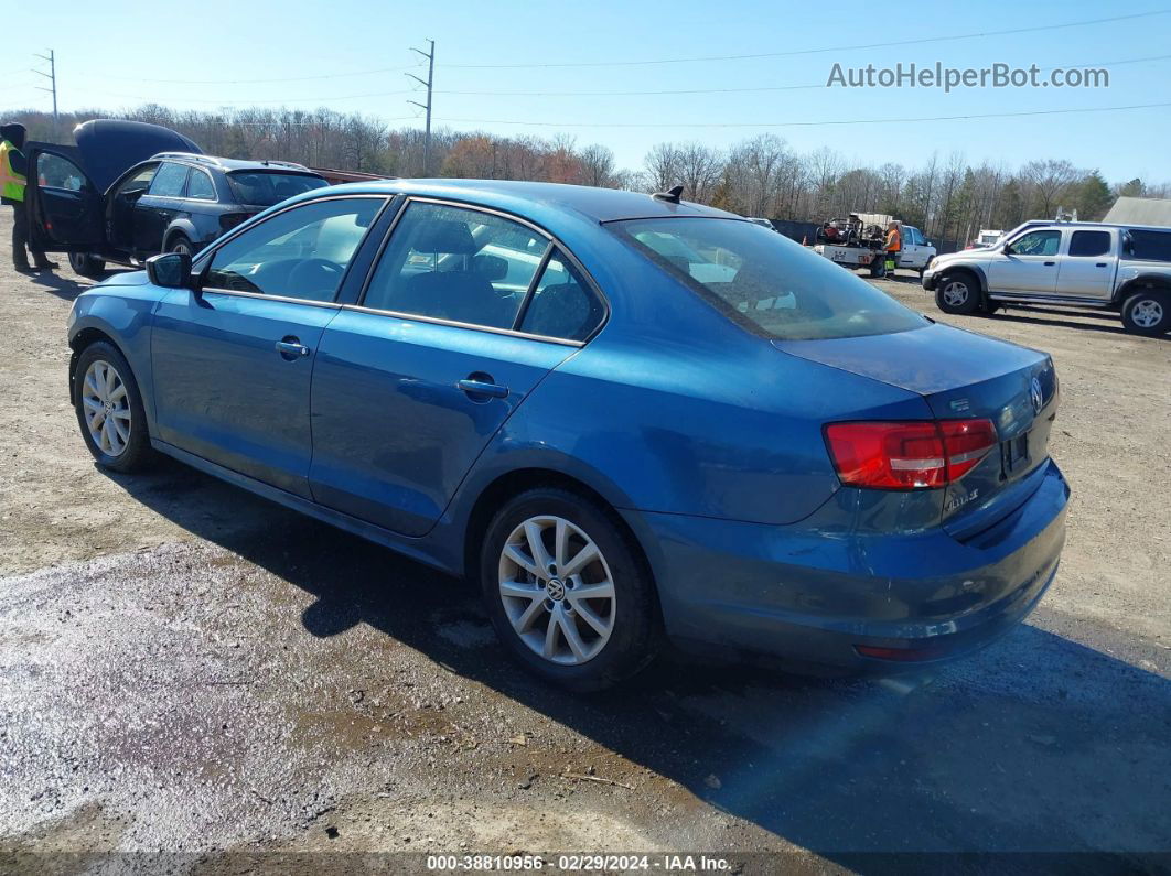 2015 Volkswagen Jetta 1.8t Se Blue vin: 3VWD17AJ3FM254173