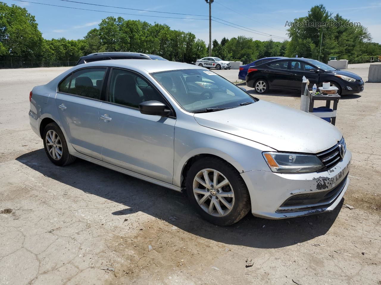 2015 Volkswagen Jetta Se Silver vin: 3VWD17AJ3FM284628