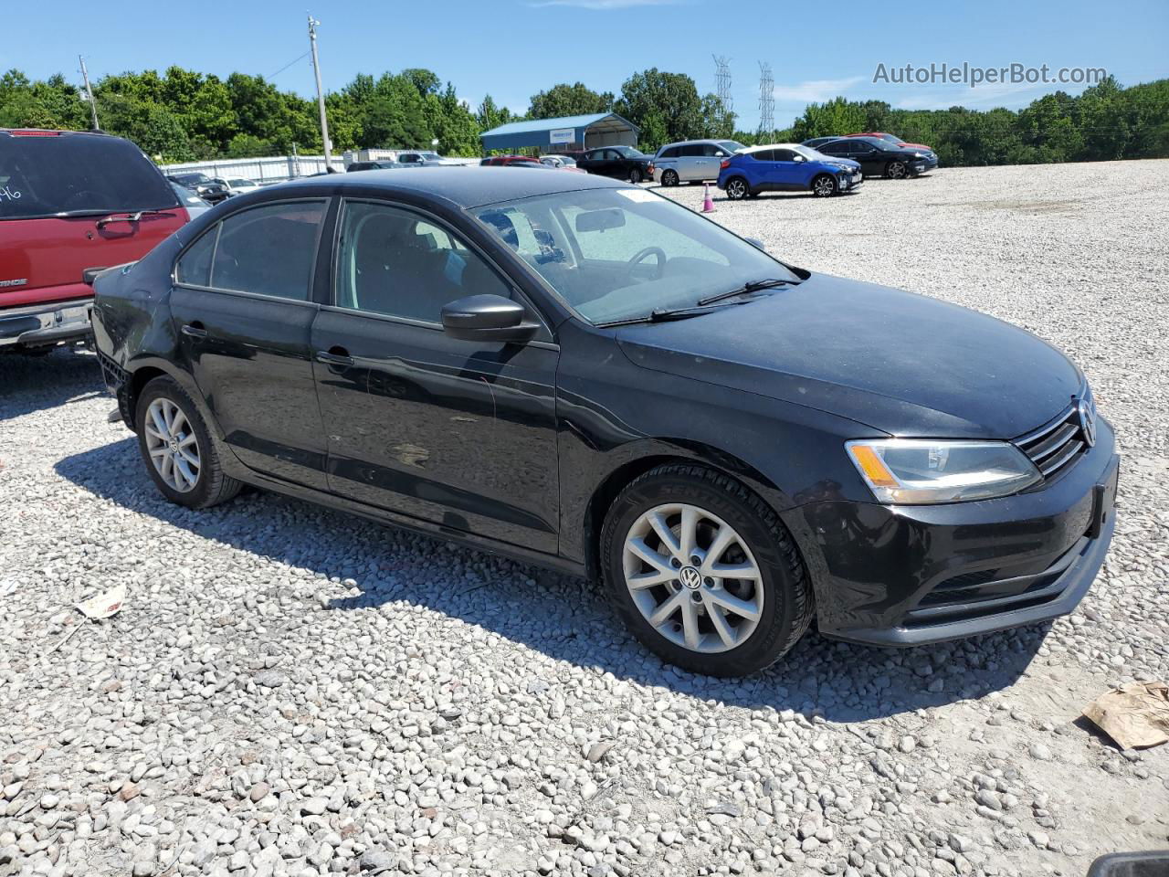 2015 Volkswagen Jetta Se Black vin: 3VWD17AJ3FM287058