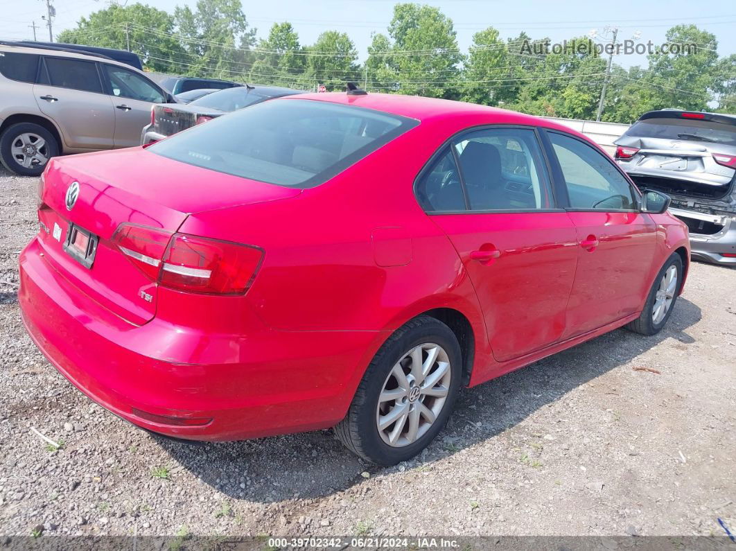 2015 Volkswagen Jetta 1.8t Se Красный vin: 3VWD17AJ3FM297539