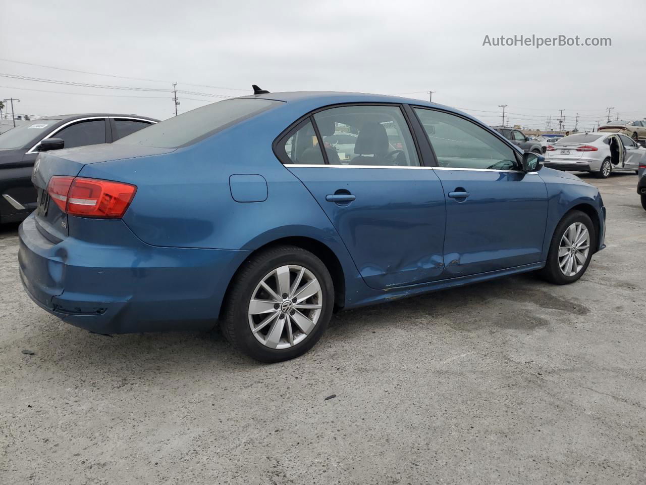 2015 Volkswagen Jetta Se Blue vin: 3VWD17AJ3FM349882