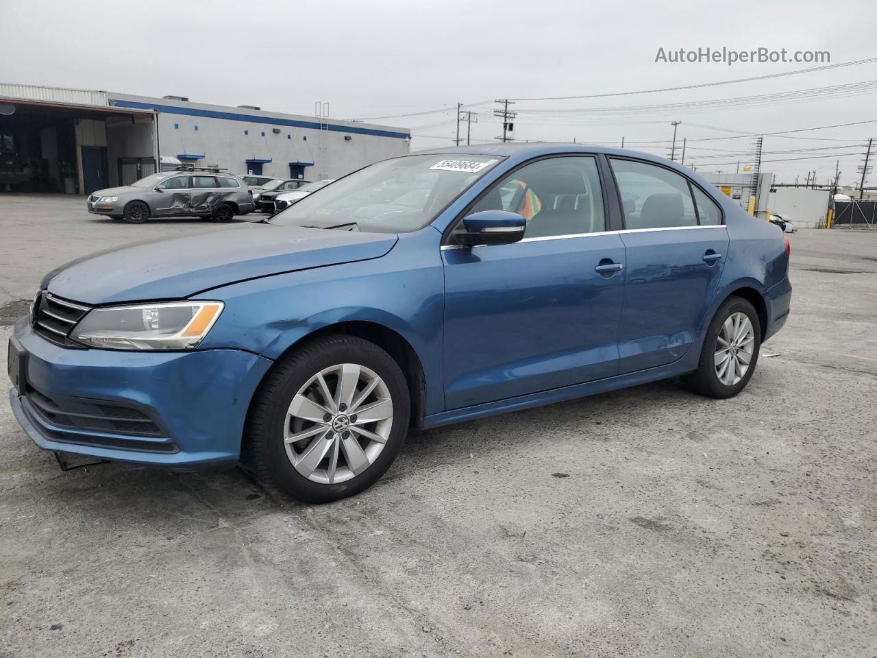 2015 Volkswagen Jetta Se Blue vin: 3VWD17AJ3FM349882