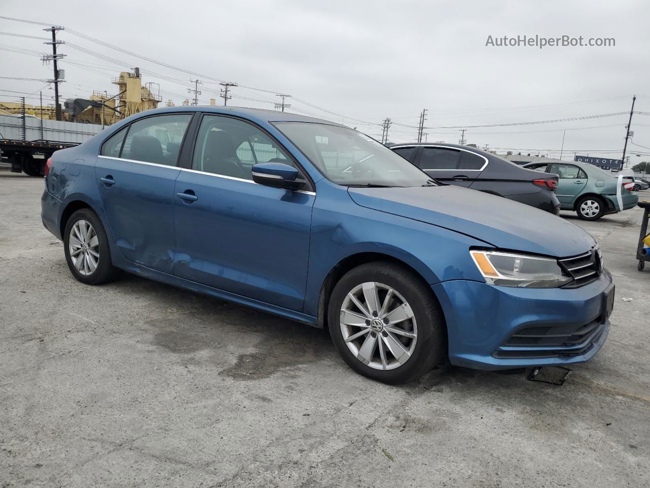 2015 Volkswagen Jetta Se Blue vin: 3VWD17AJ3FM349882