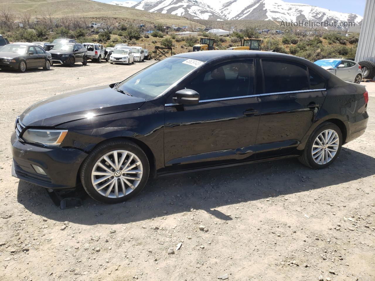 2015 Volkswagen Jetta Se Black vin: 3VWD17AJ3FM413693