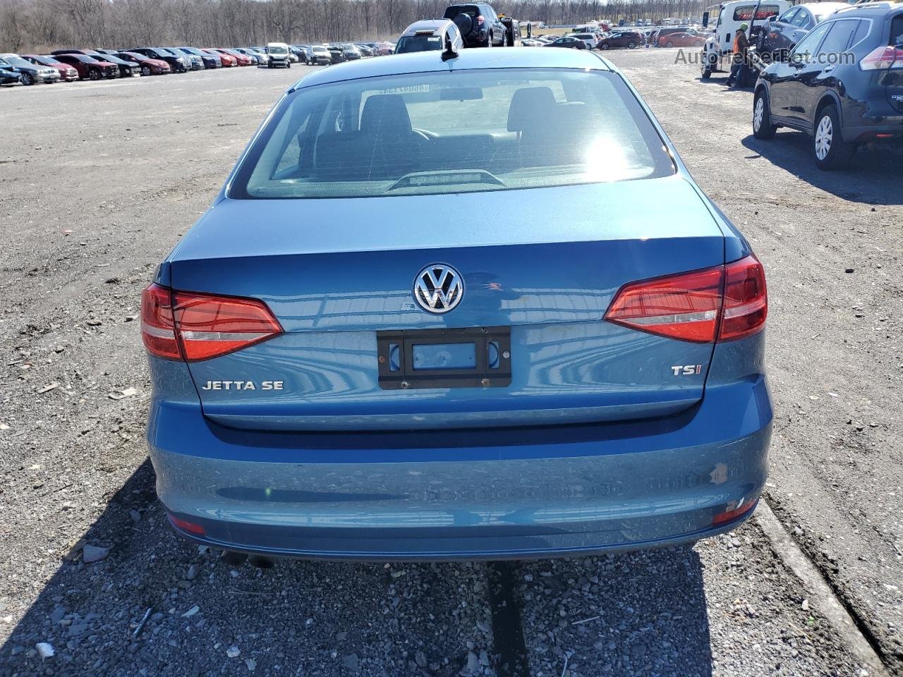 2015 Volkswagen Jetta Se Blue vin: 3VWD17AJ3FM414357