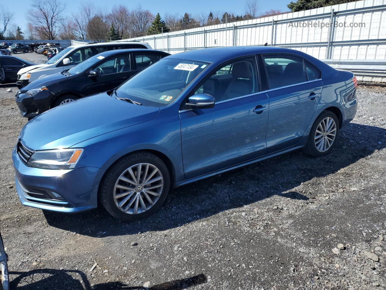 2015 Volkswagen Jetta Se Blue vin: 3VWD17AJ3FM414357