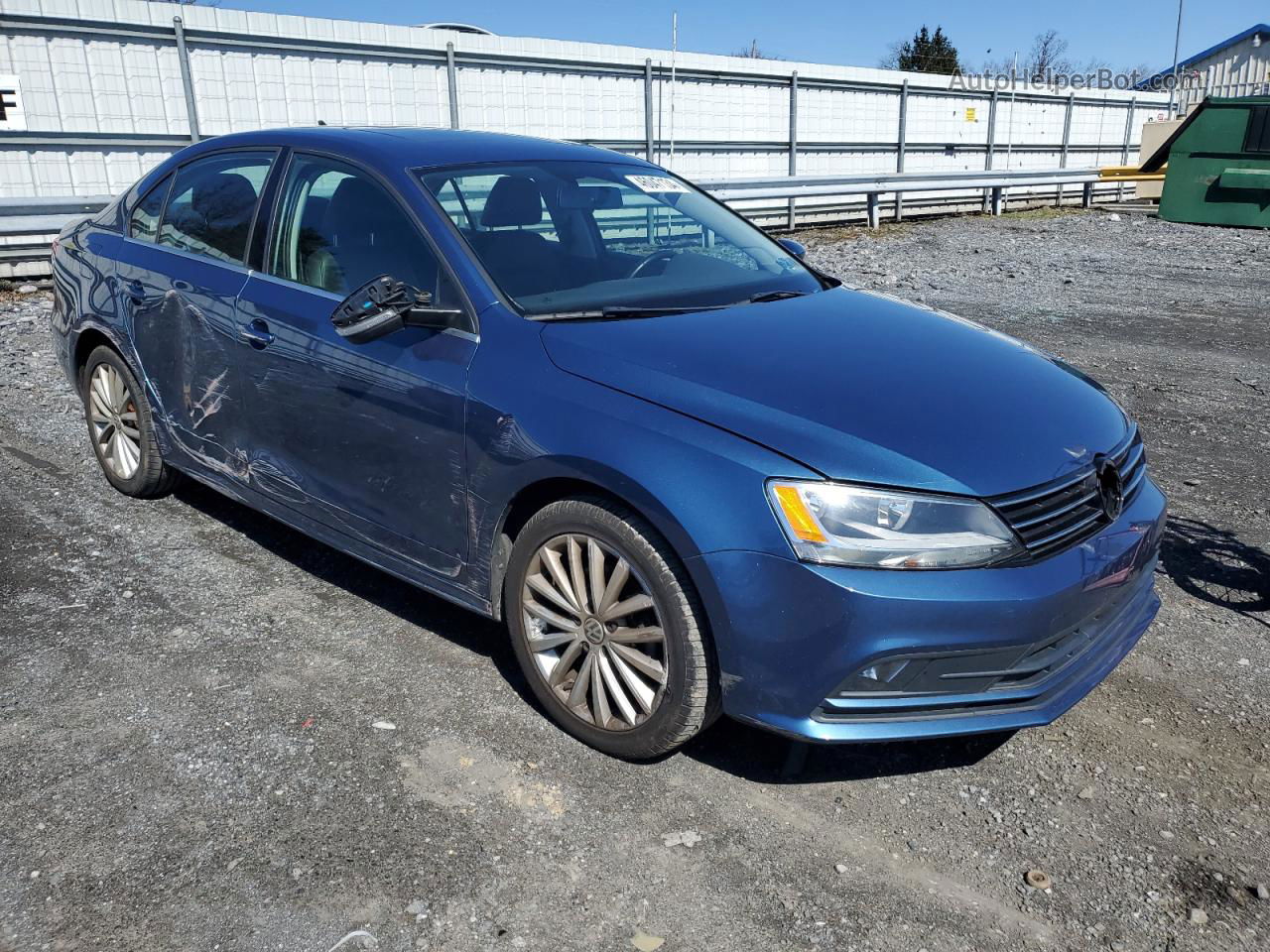 2015 Volkswagen Jetta Se Blue vin: 3VWD17AJ3FM414357