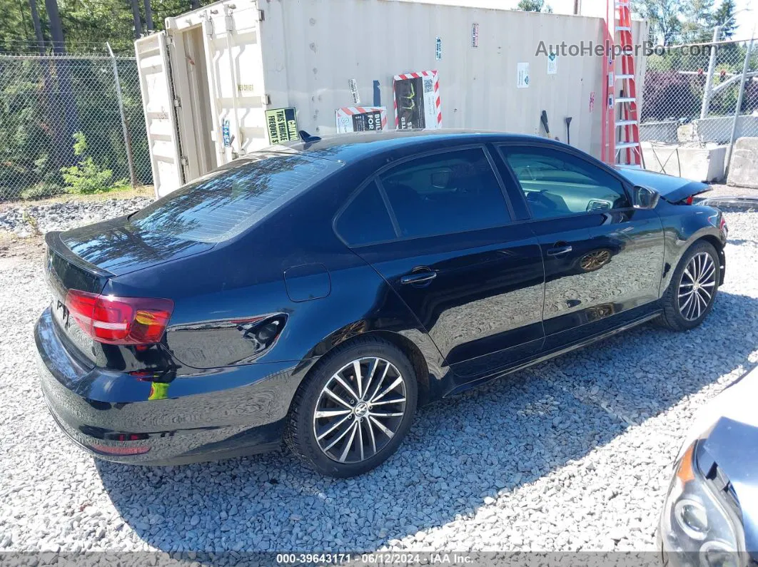 2016 Volkswagen Jetta 1.8t Sport Black vin: 3VWD17AJ3GM407880