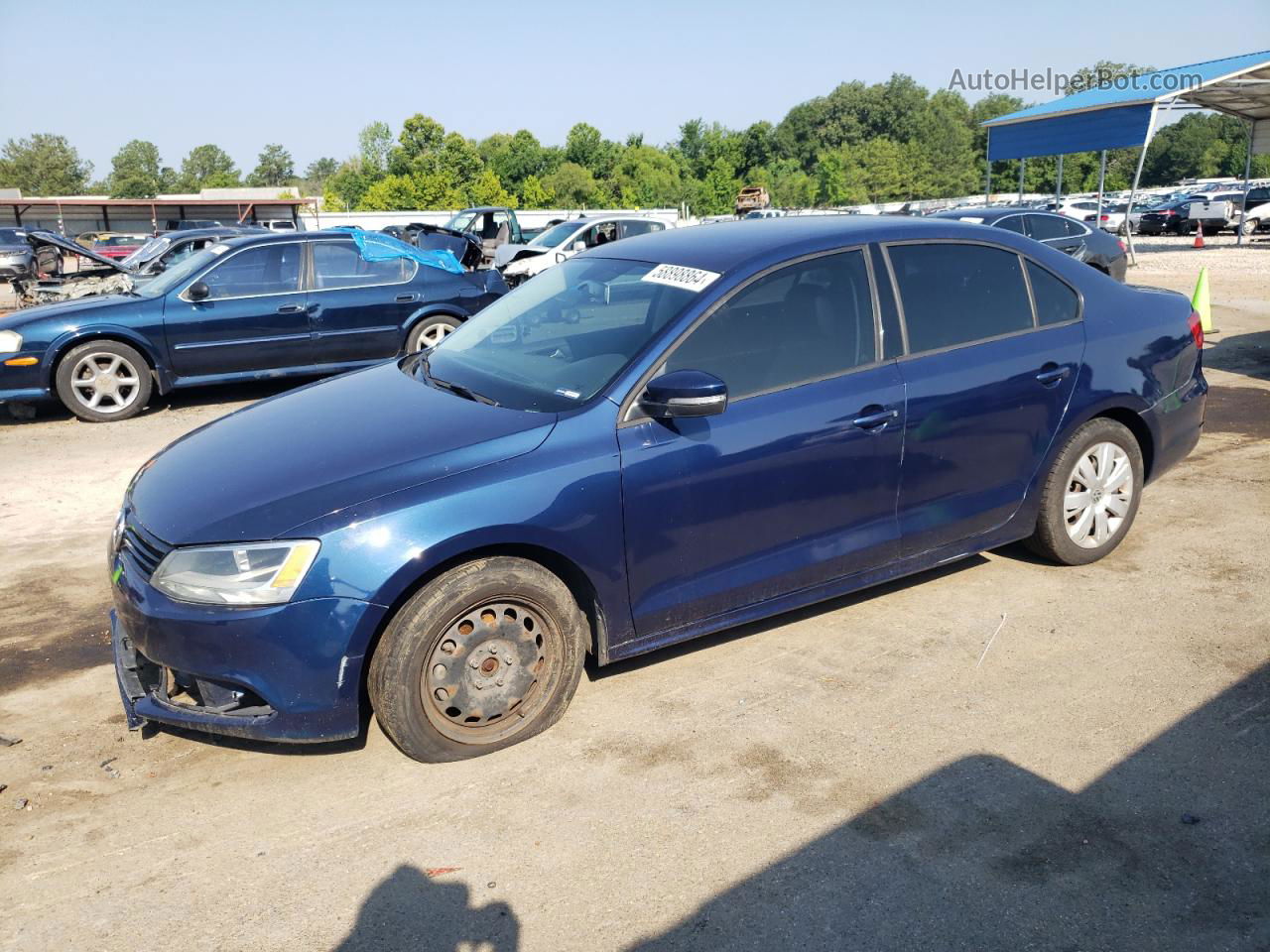 2014 Volkswagen Jetta Se Blue vin: 3VWD17AJ4EM277637