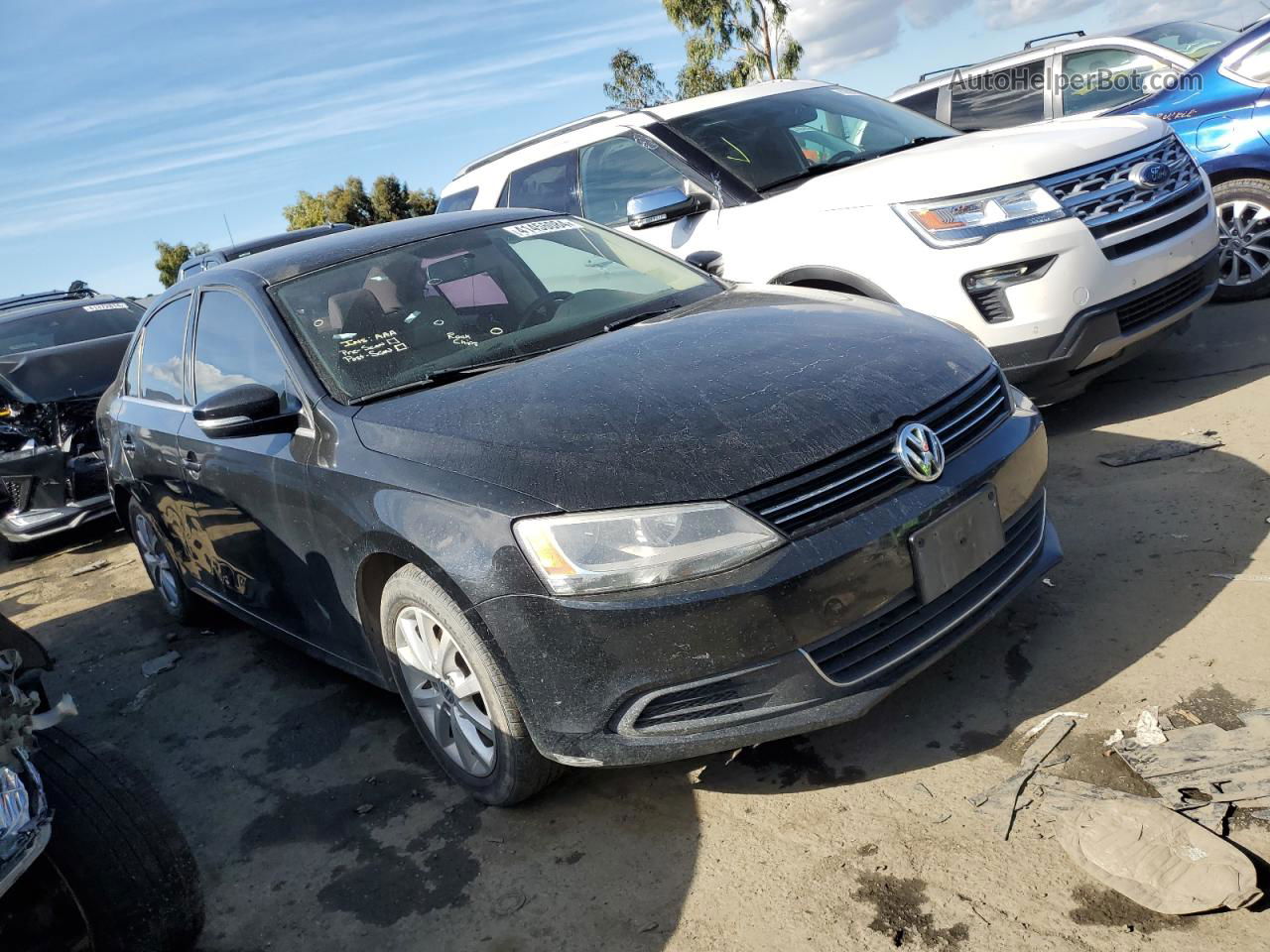 2014 Volkswagen Jetta Se Черный vin: 3VWD17AJ4EM285883