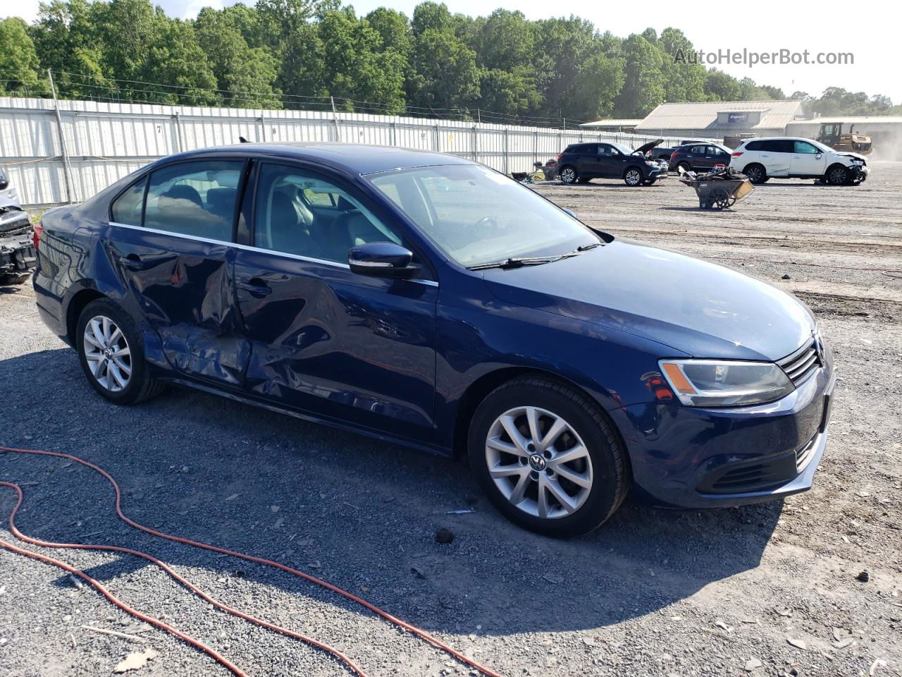 2014 Volkswagen Jetta Se Blue vin: 3VWD17AJ4EM326805