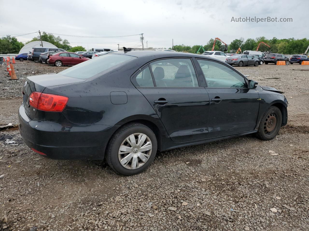 2014 Volkswagen Jetta Se Black vin: 3VWD17AJ4EM420019