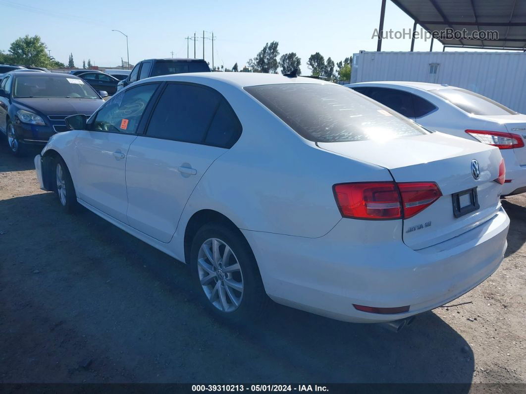 2015 Volkswagen Jetta 1.8t Se White vin: 3VWD17AJ4FM352046