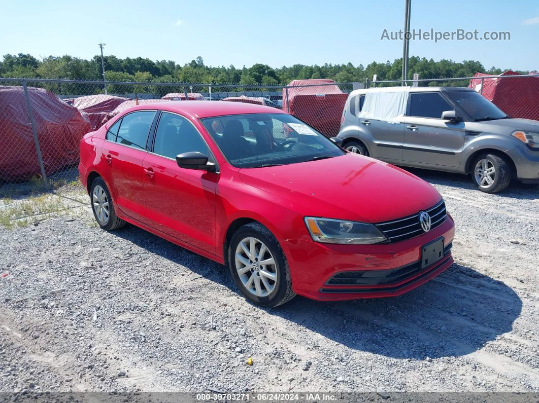 2015 Volkswagen Jetta 1.8t Se Red vin: 3VWD17AJ4FM358171