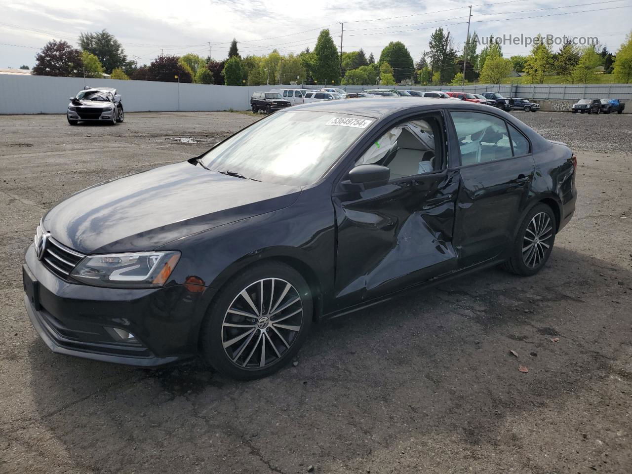 2016 Volkswagen Jetta Sport Black vin: 3VWD17AJ4GM297552