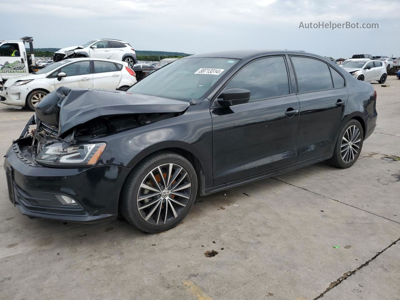 2016 Volkswagen Jetta Sport Black vin: 3VWD17AJ4GM405202