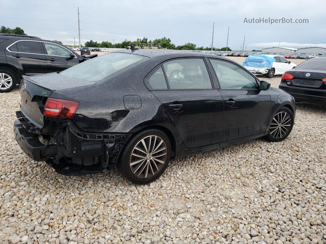 2017 Volkswagen Jetta Sport Black vin: 3VWD17AJ4HM302556