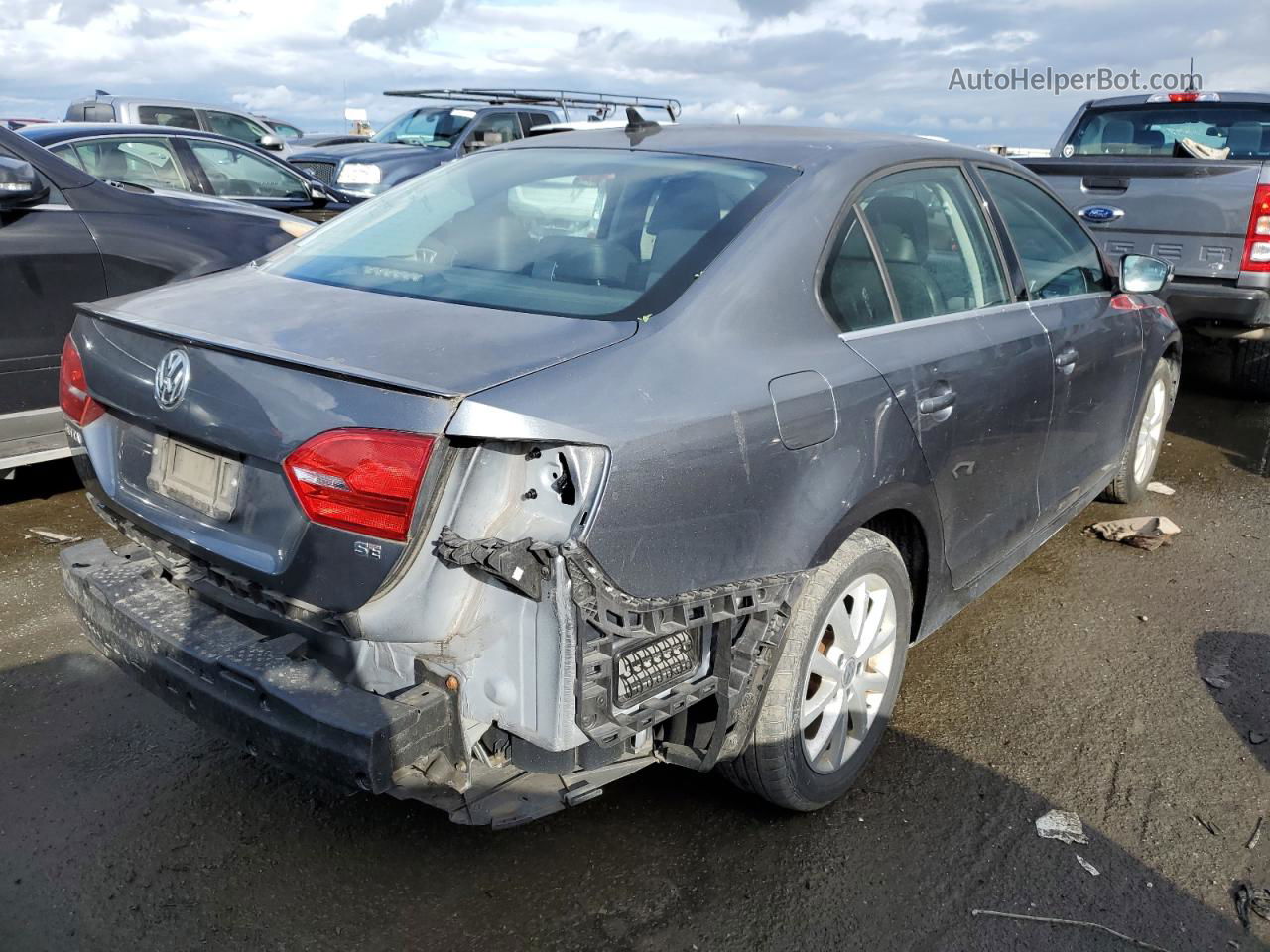 2014 Volkswagen Jetta Se Gray vin: 3VWD17AJ5EM309057