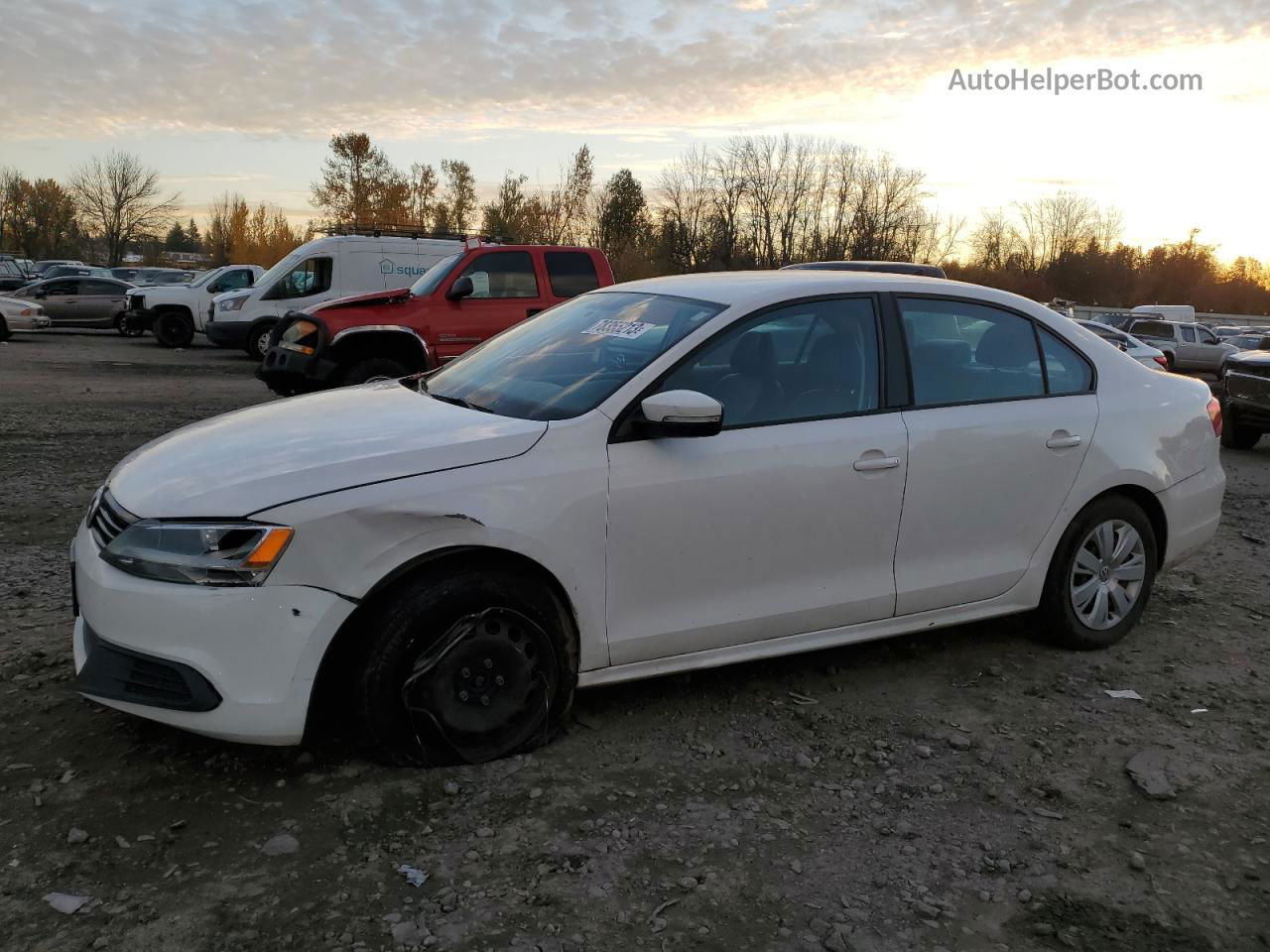 2014 Volkswagen Jetta Se White vin: 3VWD17AJ5EM364818