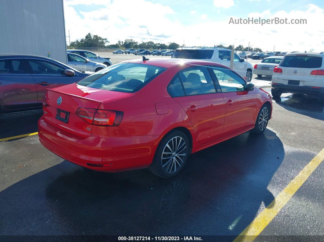 2015 Volkswagen Jetta 1.8t Sport Red vin: 3VWD17AJ5FM219179