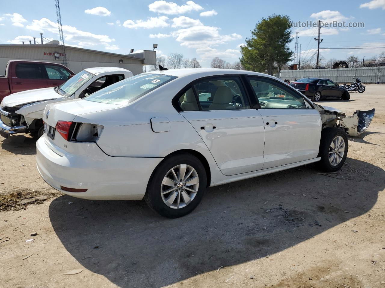 2015 Volkswagen Jetta Se White vin: 3VWD17AJ5FM247838