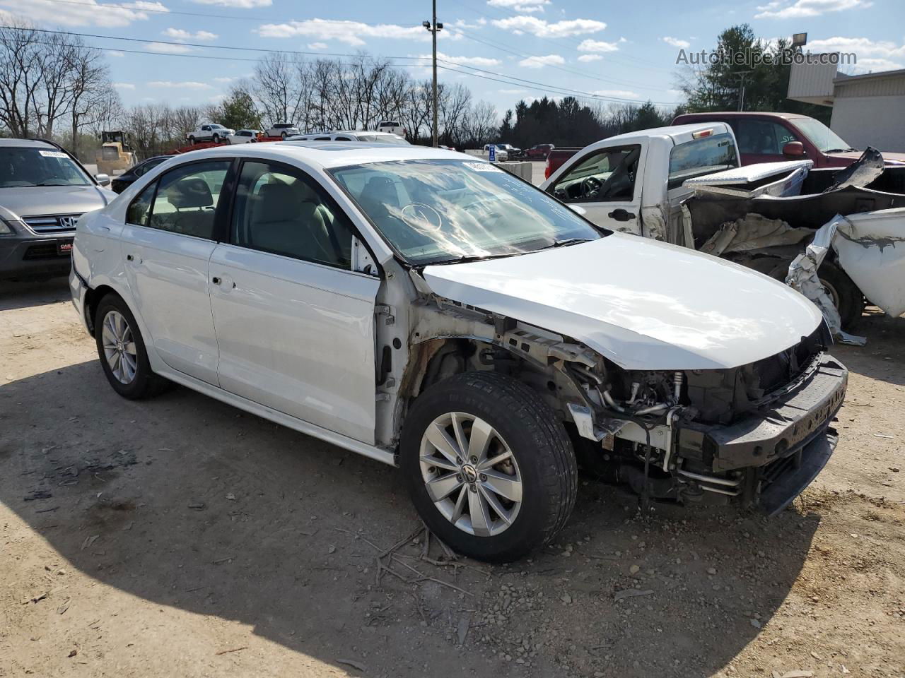 2015 Volkswagen Jetta Se White vin: 3VWD17AJ5FM247838