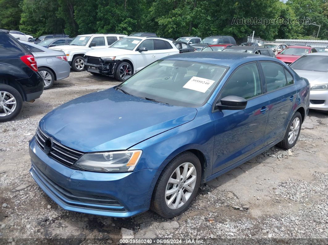 2015 Volkswagen Jetta 1.8t Se Blue vin: 3VWD17AJ5FM247855