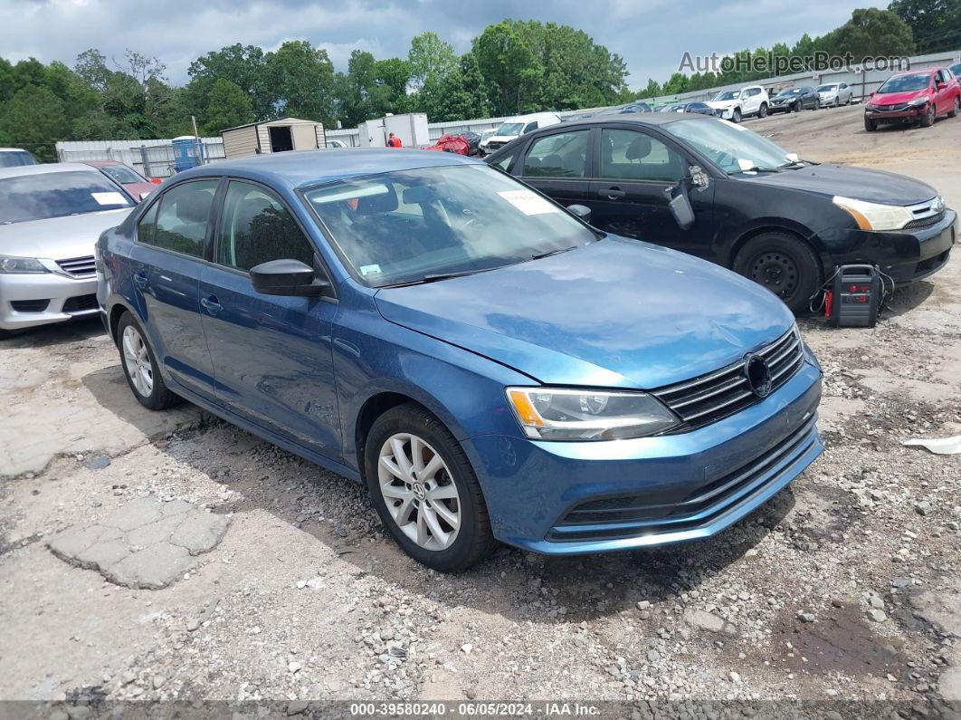 2015 Volkswagen Jetta 1.8t Se Blue vin: 3VWD17AJ5FM247855