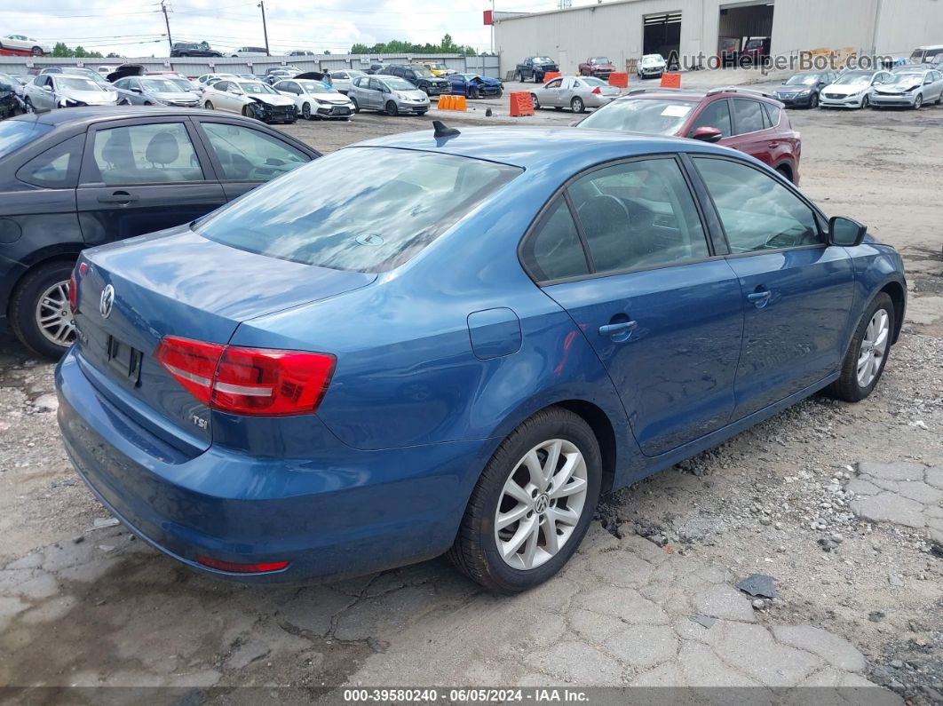 2015 Volkswagen Jetta 1.8t Se Blue vin: 3VWD17AJ5FM247855