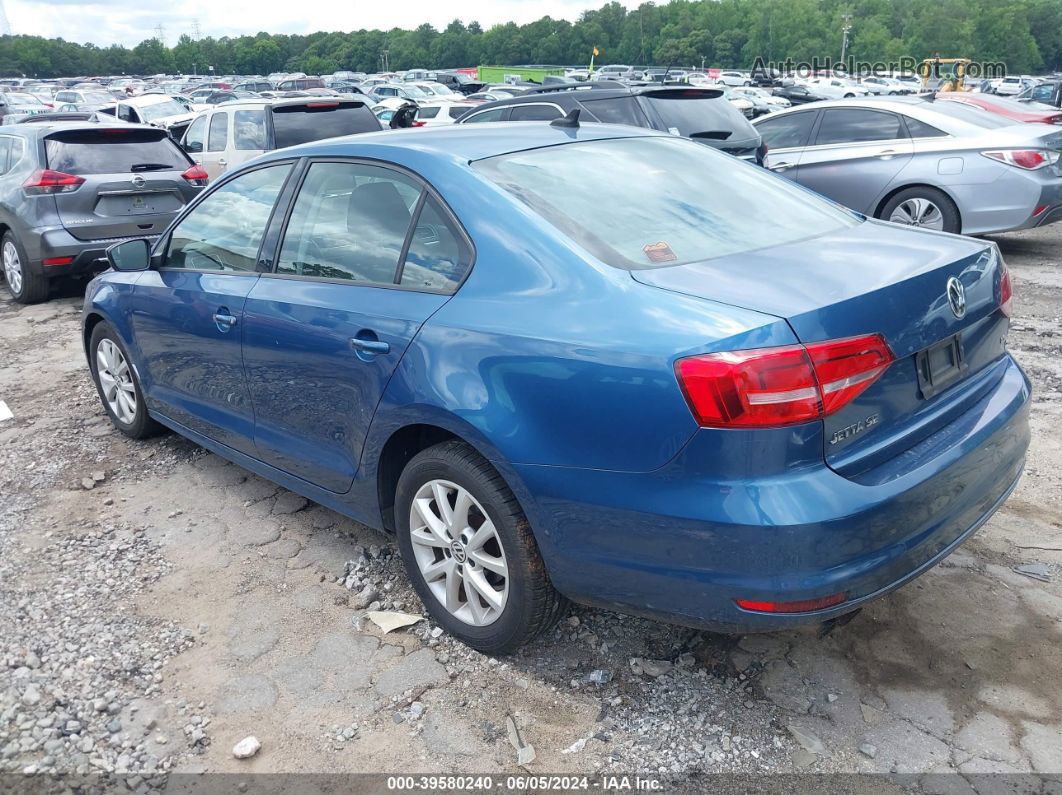 2015 Volkswagen Jetta 1.8t Se Blue vin: 3VWD17AJ5FM247855