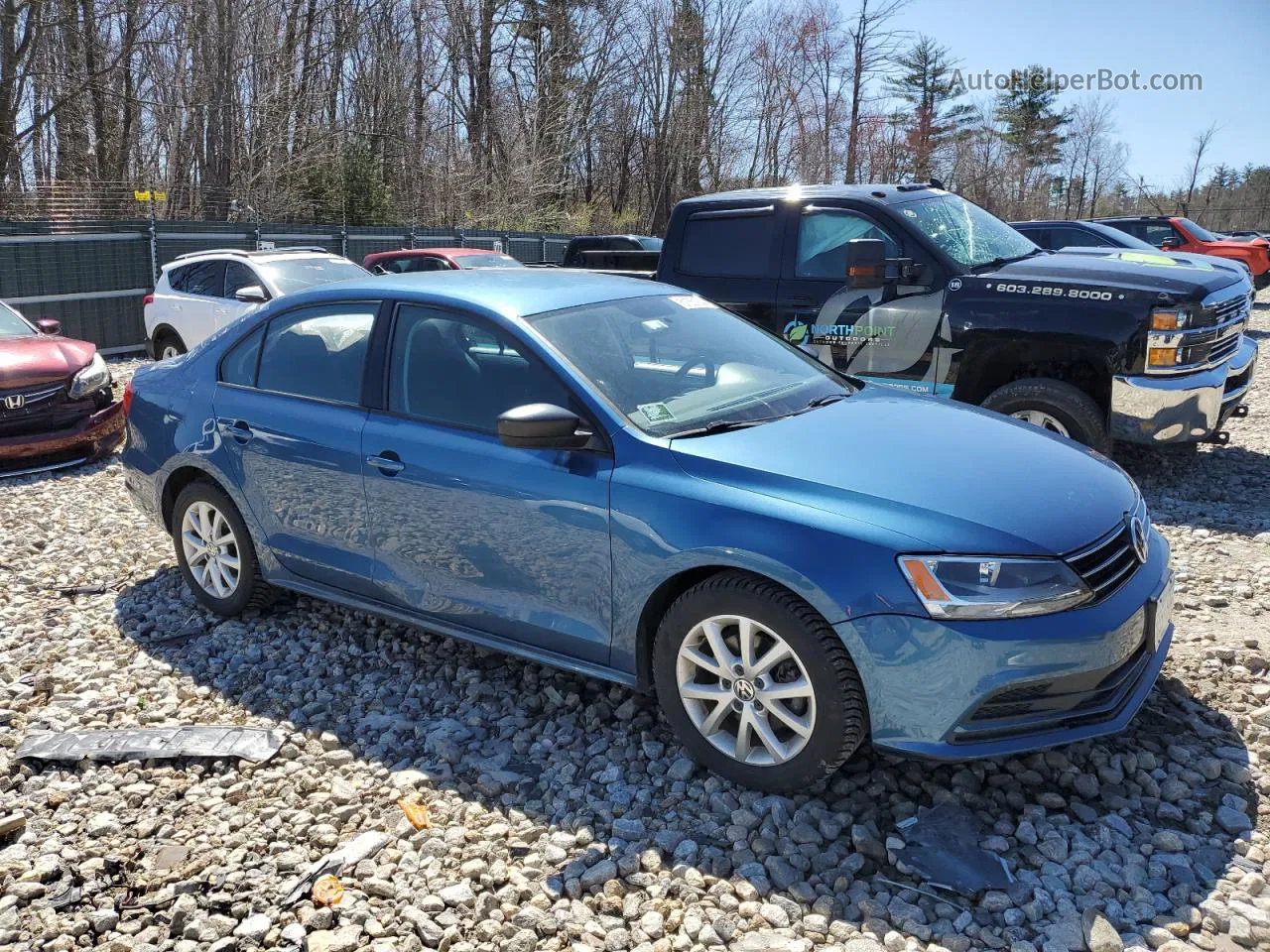 2015 Volkswagen Jetta Se Blue vin: 3VWD17AJ5FM254319