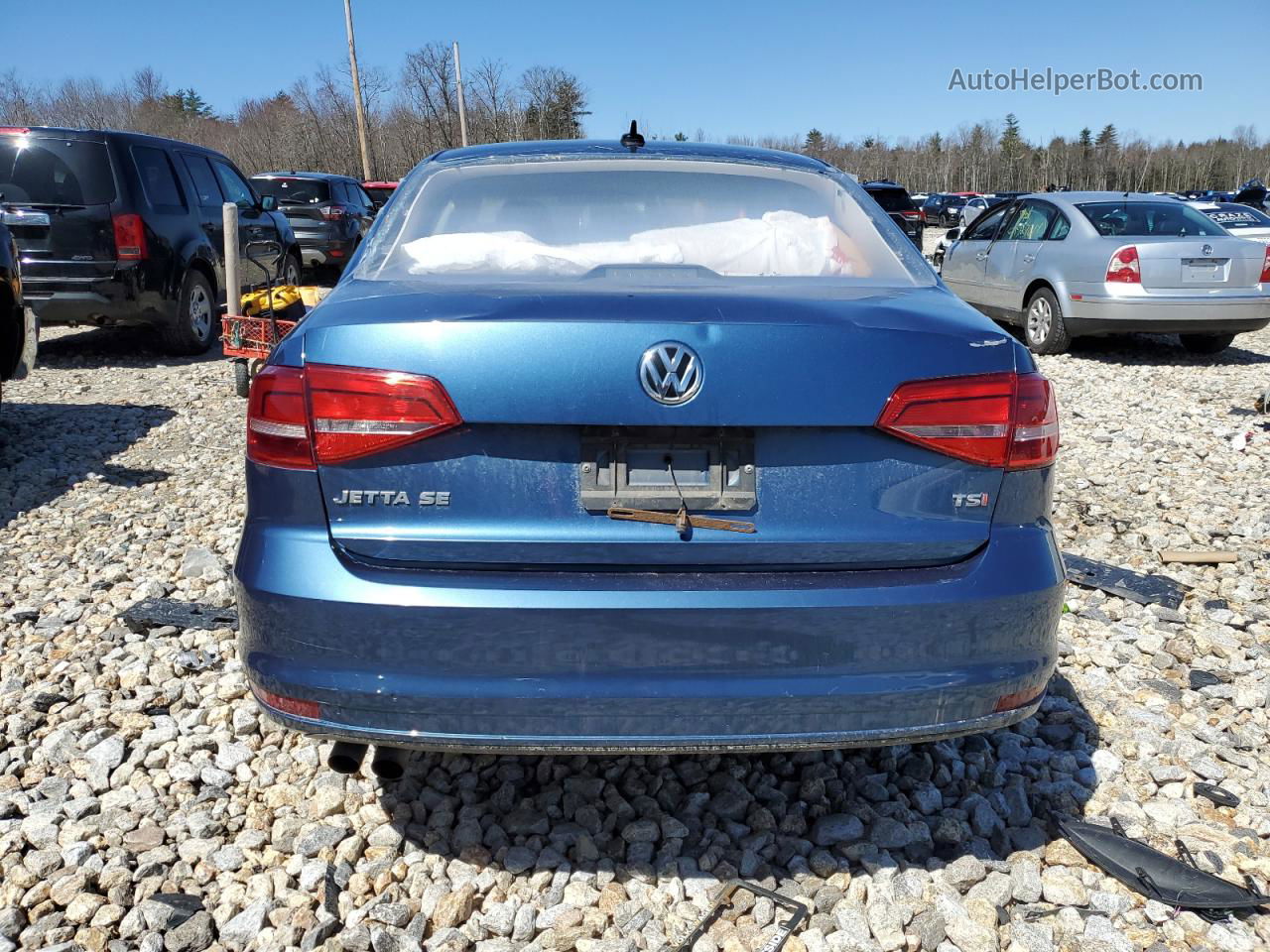 2015 Volkswagen Jetta Se Blue vin: 3VWD17AJ5FM254319