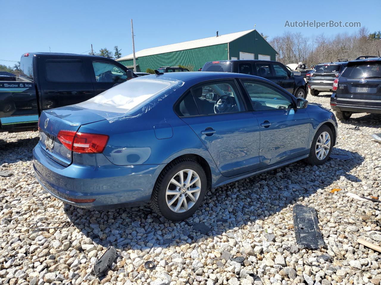 2015 Volkswagen Jetta Se Blue vin: 3VWD17AJ5FM254319