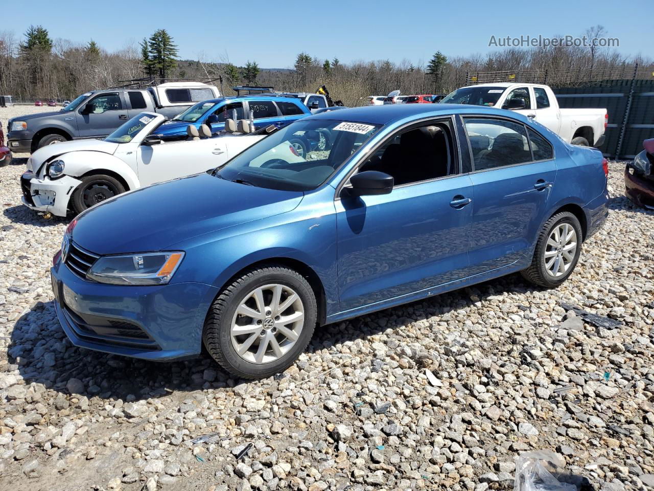 2015 Volkswagen Jetta Se Blue vin: 3VWD17AJ5FM254319