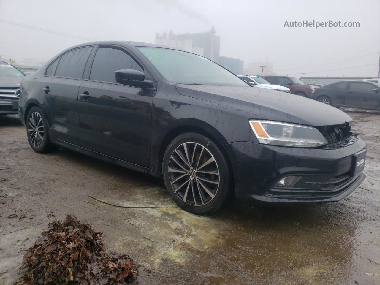 2016 Volkswagen Jetta Sport Black vin: 3VWD17AJ5GM405905