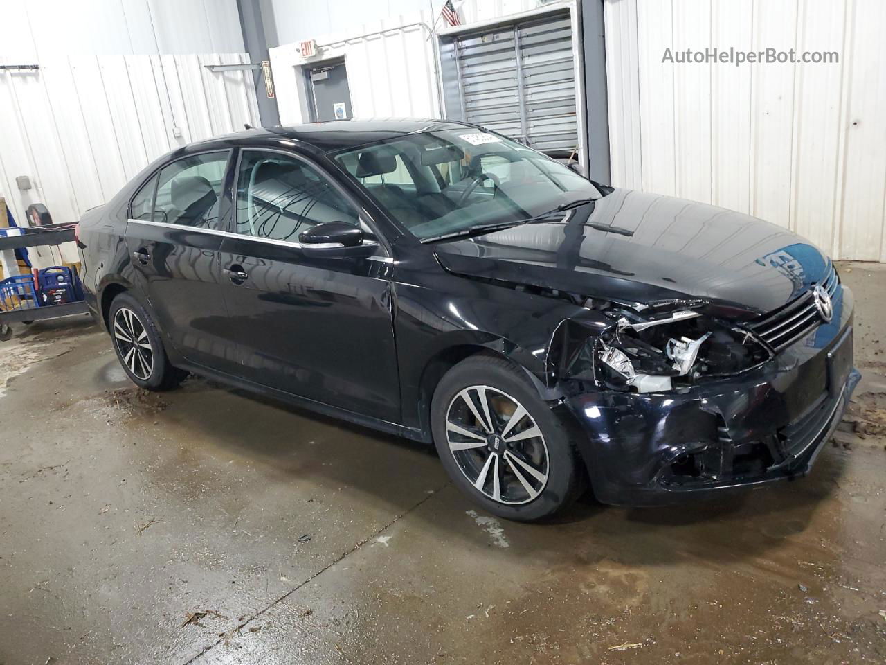 2014 Volkswagen Jetta Se Black vin: 3VWD17AJ6EM304448