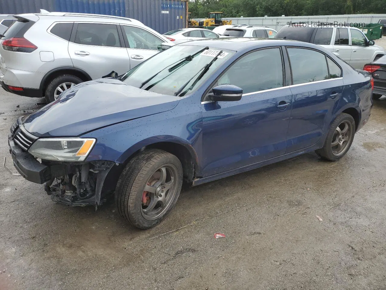 2014 Volkswagen Jetta Se Синий vin: 3VWD17AJ6EM442409