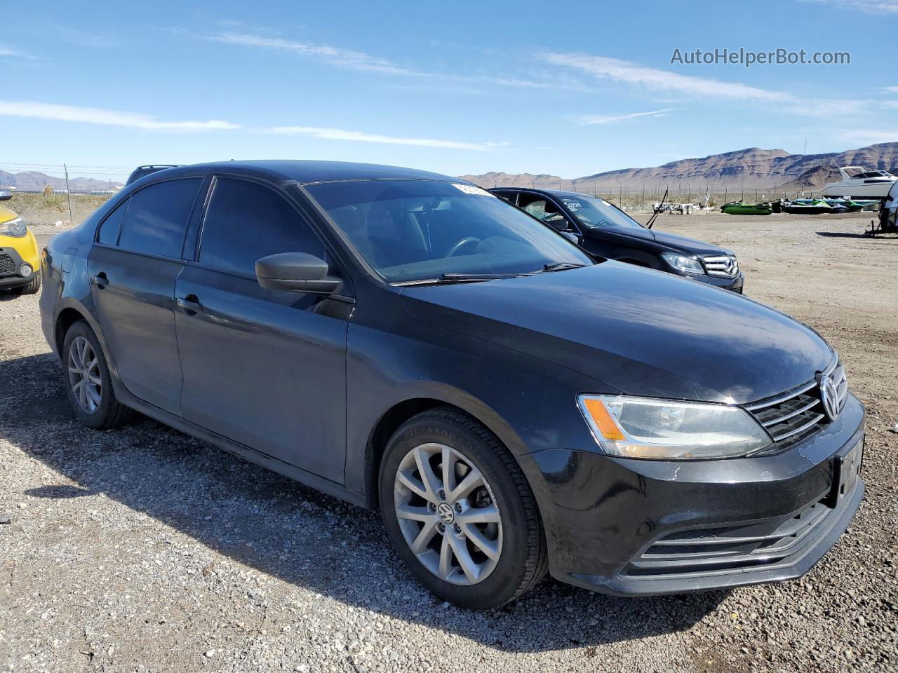 2015 Volkswagen Jetta Se Черный vin: 3VWD17AJ6FM242423