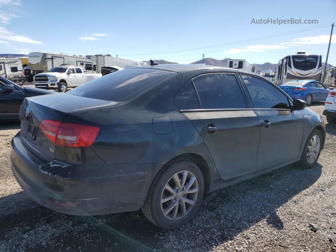 2015 Volkswagen Jetta Se Black vin: 3VWD17AJ6FM242423