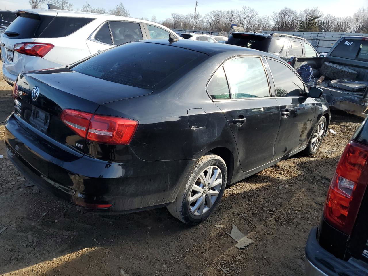 2015 Volkswagen Jetta Se Black vin: 3VWD17AJ6FM256838